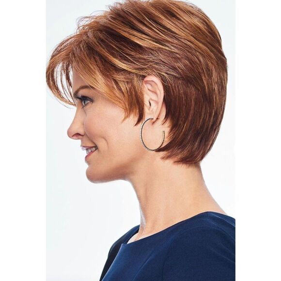 Hairdo Instant Short Cut Synthetic Styled Wig in Medium Brown with Ginger - Picture 3 of 5